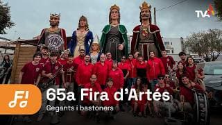 Festes | Reportatge sobre les sortides dels Bastoners d'Artés i dels Gegants d'Artés, acompanyats de la xaranga Buidant la Bota, el matí del diumenge 12 d'abril, en el marc de la 65a edició de la Fira d'Artés.
Càmera i edició - Albert Pons. 65a Fira d'Artés - Gegants i bastoners
